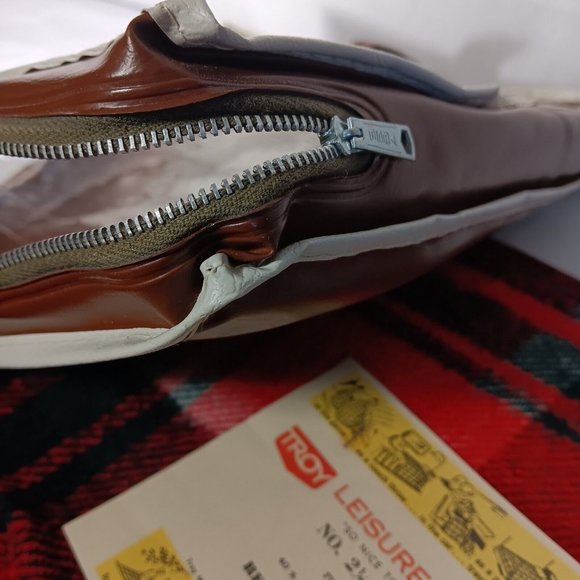 Troy Leisure Blanket Wool Blend Red Plaid Fringe NOS USA Made No 2 1/2 B 3517 - Picture 11 of 16